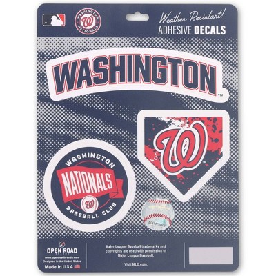 MLB Washington Nationals Sticker Decal - 3pk: Vinyl Wall Sign Panels