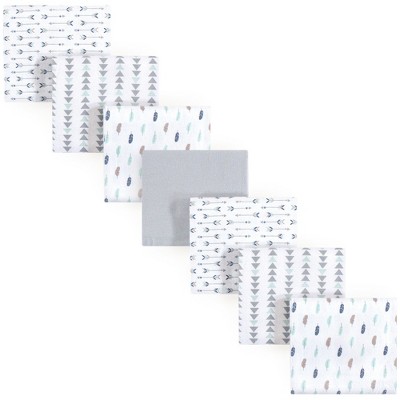 Luvable Friends Baby Boy Cotton Flannel Receiving Blankets, Boy Feathers 7-Pack, One Size
