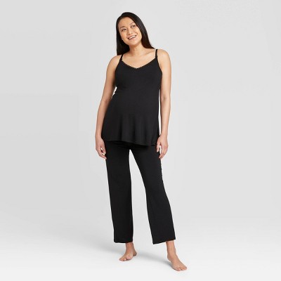 Drop Cup Nursing Maternity Pajama Set - Isabel Maternity by Ingrid & Isabel™ Black