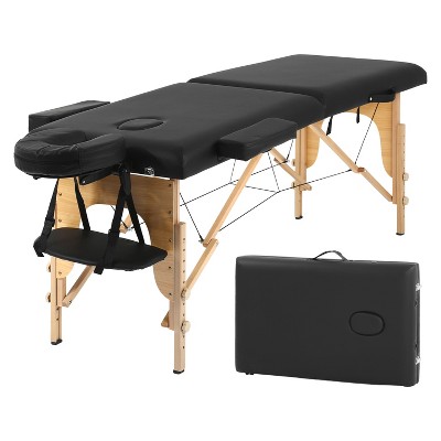 FDW Massage Table 2 Fold Portable Massage Table Spa Bed Massage Bed Height Adjustable Salon Tattoo Bed Lightweight Spa Table with Carry Case