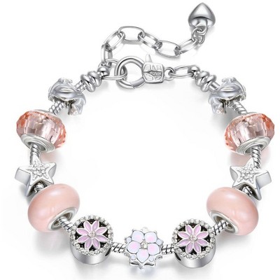 Donatello Gian Flower Crystal Charm Bracelet