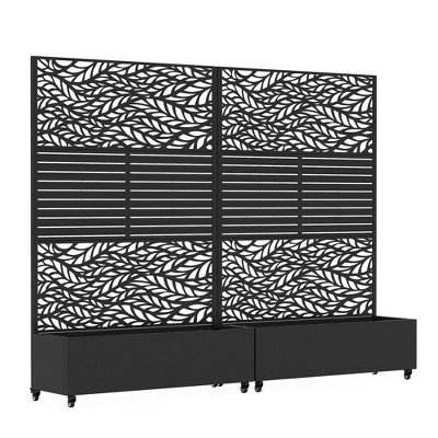 Lirago Iron Arch Mobile Planter Box -Raised Garden Bed Elevated Planter with Trellis Privacy Screen 38 Gallon Capacity