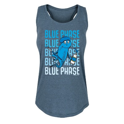 Women's - Dr. Seuss - Blue Phase Fish Graphic Racerback Tank