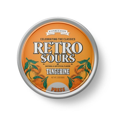 Iconic Candy Retro Sours – Citrus, Tangerine, Mango - Classic Hard Candy in Tin Cans – 1 Pack, 8 Pack, or 3 Flavor Variety Pack