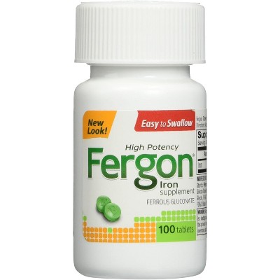 Fergon High Potency Iron Supplement Tablets, 100 Count