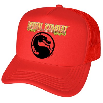 Mortal Kombat Klassic Mortal Kombat Klassic Black Logo Foam Trucker Cap Red