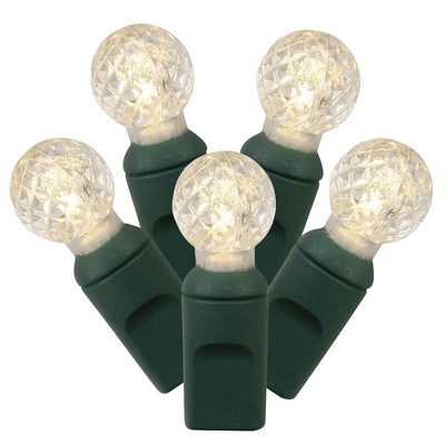 Vickerman Single Mold G12 Berry Green Wire LED Christmas Light Set, Poly Bag