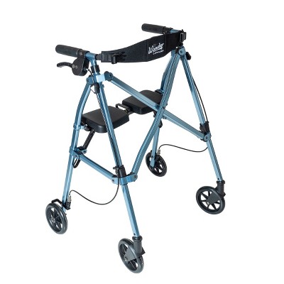 Stander Space Saver Rollator, Lightweight 4- Wheel Folding Walker with Seat