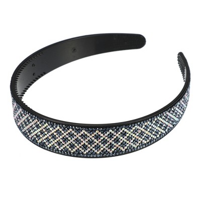 Unique Bargains Women's No Slip Rhinestone Wide-brimmed Headband 4.45"x0.98" Deep Blue 1 Pc
