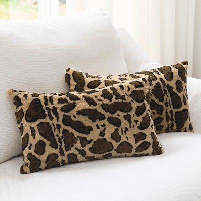 Cheer Collection Set of 2 Animal Print Throw Pillows