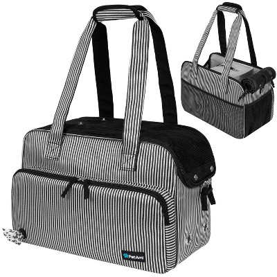 PetAmi Small Dog Purse Carrier, Soft Portable Pet Puppy Cat Travel Handbag Tote, Airline Approved Breathable Pockets Fleece Bed