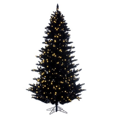 Vickerman Artifical Flocked Black Fir Christmas Tree PreLit