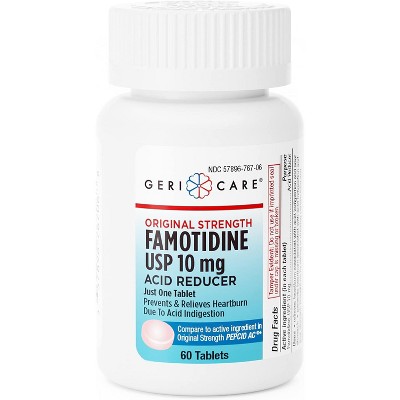 Gericare Famotidine 10mg Acid Reducer Tablet, 60 Ct