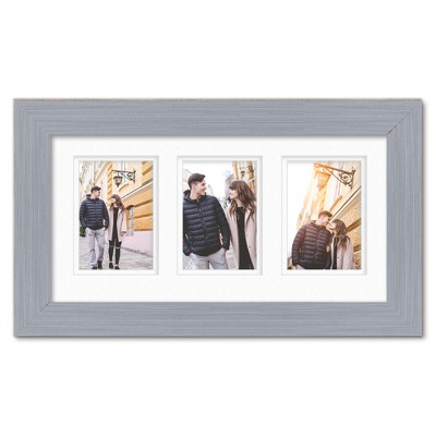Courtside Market Classic Hues Portrait Frame Collection 2" Grey 10"x20" 3-5x7 Openings