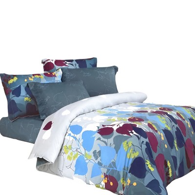 Slickblue Cotton Bedding Sheet Set - 300 Thread Count, Grapevine or Dandelion Design, 4 Sizes Available