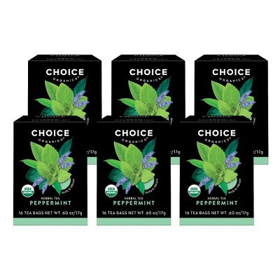 Choice Organics  Peppermint Tea -  96 ct , 6 Pack