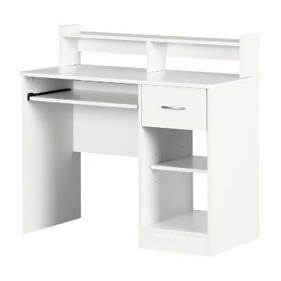 HomeStock Office Desk with Keyboard Tray and Drawer Pure White Axess