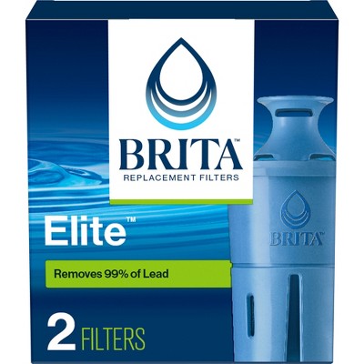 Brita 2ct Elite Replacement Water Filter for Pitchers and Dispensers: Reduces Odors, Filters Lead & More