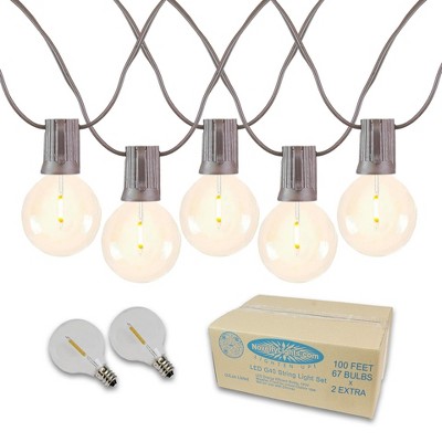 Novelty Lights Warm White LED G40 Globe Plastic Shatterproof Outdoor Patio String Lights