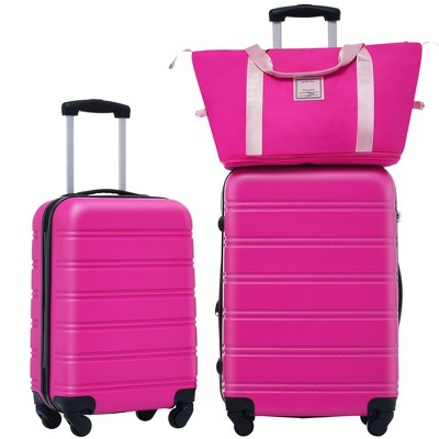 Sapphtopaz 3pcs Luggage Sets Hardshell ABS Suitcase Lightweight Luggage Suitcases with Wheels, Spinner Wheels, TSA Lock (20" 24"+ Bag)