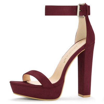 Allegra K Women's Open Toe Platform High Block Heel Ankle Strap Sandals