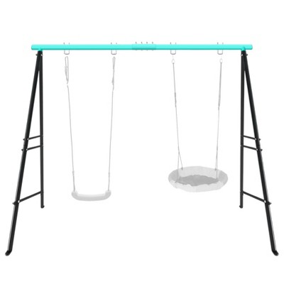 KTMBDW Swing Stand Frame,Swing Set Frame for Both Kids and Adults,500 Lbs Heavy-Duty Metal A-Frame Backyard Swing for Indoor Outdoor(Frame Only)