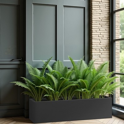 Wooakway 9"H*36"W*9"D Metal Planter Box with Drainage Holes Garden Bed for Garden Yard Balcony Planter Pot Plants Vegetables