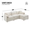 MYINDA 103.5"  Modular Sectional Sofa with Deep and Wide Seat,L Shaped Cloud Couch with Movable Ottoman for Living Room,BEIGE - 2 of 4