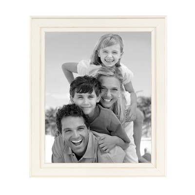 DesignOvation 8" x 10" Kieva Tabletop Frame White : Modern Style, Wood Material, Easel Back, Holds 6 Photos