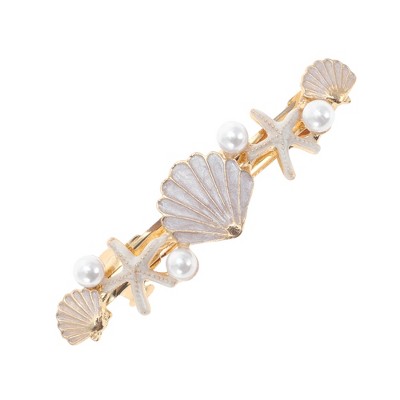 Unique Bargains Shell Starfish French Barrette Hair Clips 1 Pc