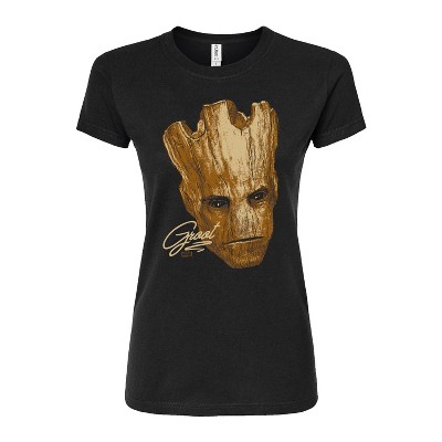 Women's - Marvel - Guardians of the Galaxy Groot Face Oversized Fitted Graphic T-Shirt