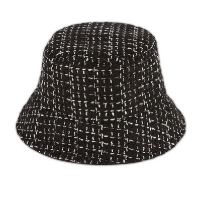 Hadley Wren Tweed Bucket Hat - Black