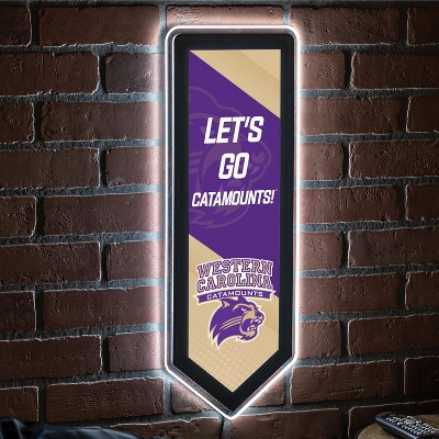 Evergreen Ultra-Thin Glazelight LED Wall Decor, Pennant, Western Carolina University- 9 x 23 Inches Made In USA