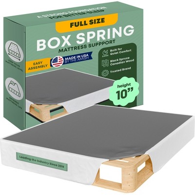 Continental Sleep, Unassembled Twin Box Spring for Twin Bed, 10-Inch Wood Box Spring Only, Packed Flat, Easy Assembly, White