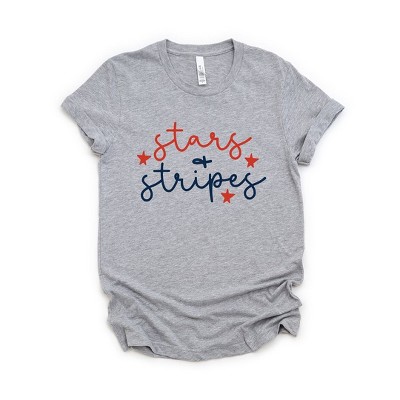 Simply Sage Market Women's Patriotic Stars and Stripes Cursive Short Sleeve Graphic Tee