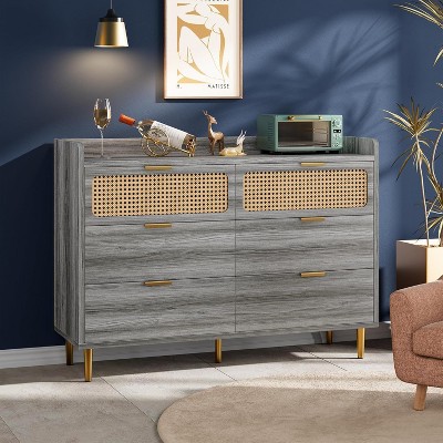 47" 6-Drawer Double Dresser - Modern Storage Organizer for Bedroom & Living Room