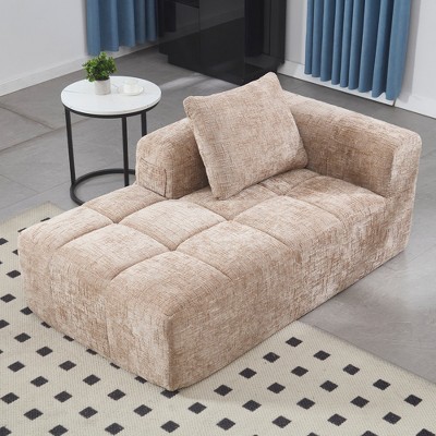 UNITED WE WIN Chenille Loveseat Sofa,Minimalist Modular Couches Sleeper for Living Room Bedroom Apartment Lounge