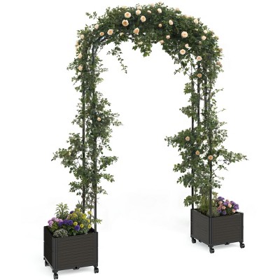 Garden Arch Trellis for Outdoor Climbing Plants, Climbing Plant Trellis Arch,Metal Wedding Arbor for Plants