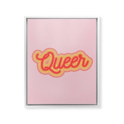 8" x 10" Eyesasdaggers Queer Framed Wall Canvas White/Pink - Deny Designs