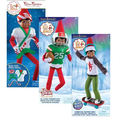 Elf on the Shelf Active Outfit Bundle – Skateboarder, Football Player & Karate Elf, Ages 3 and Up