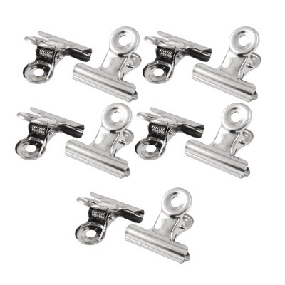 Unique Bargains Durable Metal Silver Compact Lightweight Office Binder Clip 1.2 Inch Silver 10 Pcs