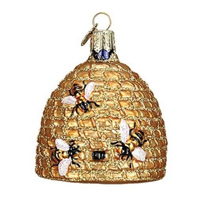 Old World Christmas Blown Glass Ornament for Christmas Tree, Bee Skep