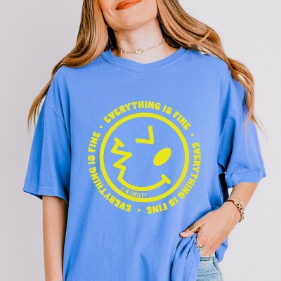 Simply Sage Market S.W.Smiley Everything Is Fine Garment Dyed Tee
