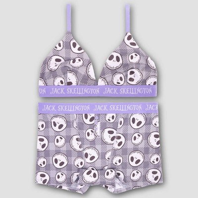 Women's Nightmare Before Christmas Bralette & Boxer Set - Purple