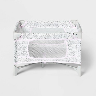 Gray Dot Folding Doll Crib for 14" - 16" Dolls - Gigglescape™