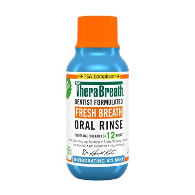 TheraBreath Fresh Breath Alcohol-Free Mouthwash - Icy Mint - Trial Size - 3 fl oz