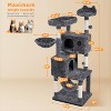 Yaheetech 64"H 4-level Plush Cat Tree Tower with Condos Platform - 3 of 4