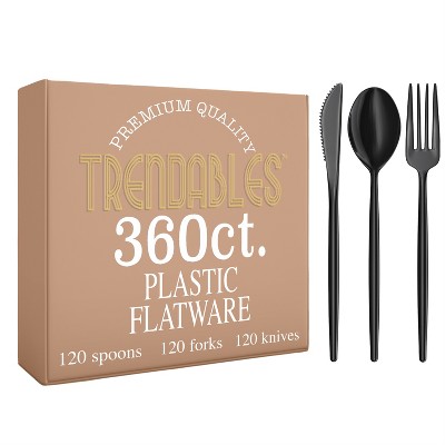 Exquisite Combo Pack Silver plastic disposable silverware set- Includes Silverware plastic - Plastic Cutlery Set