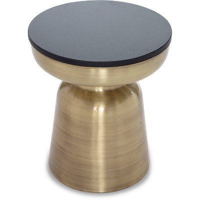 Finch Adler Brass Metal Side Table Black/Gold