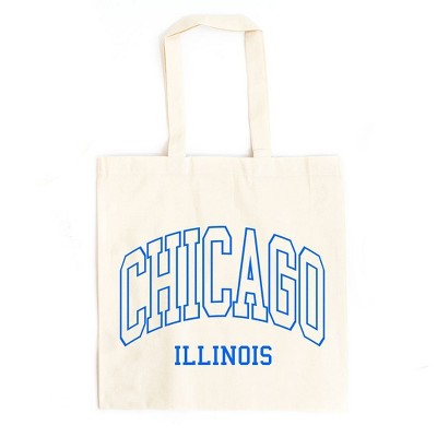 City Creek Prints Chicago Illinois Canvas Tote Bag - 15x16 - Natural